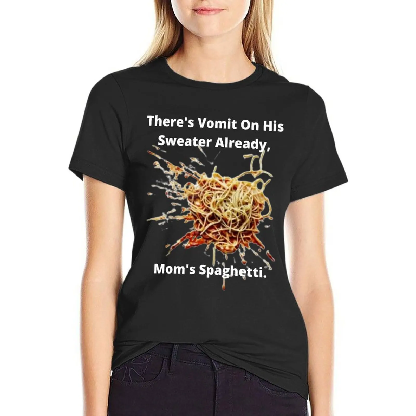 Eminem Spaghetti Meme (black) - Funny Eminem Meme, Funny Meme, 8 mile, Vomit On His Sweater Already, Mom's Spag T-Shirt