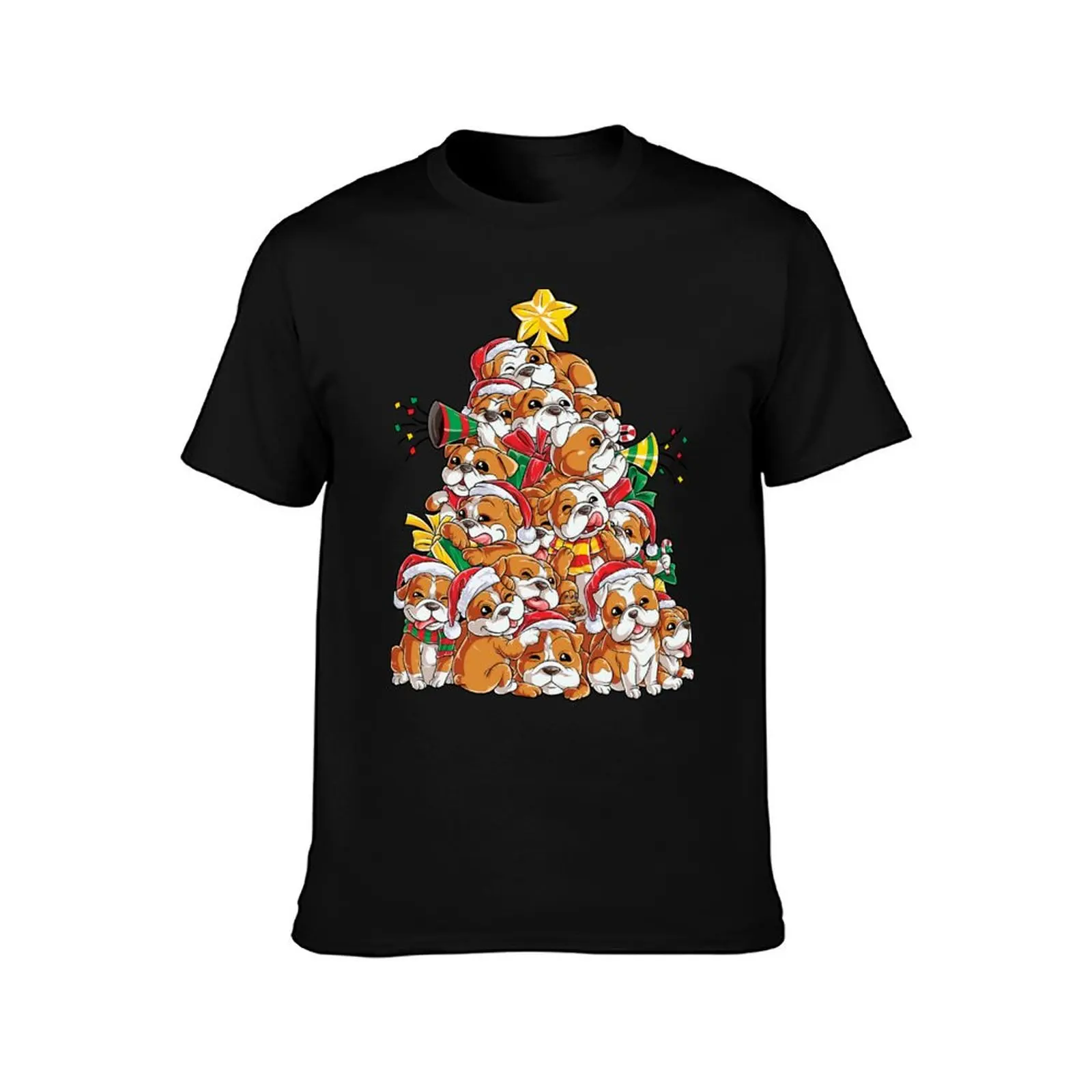 English Bulldog Christmas Shirt Xmas Tree Dog Boys Girls Tee T-Shirt Comfortable Daily Wear Tee T-Shirt
