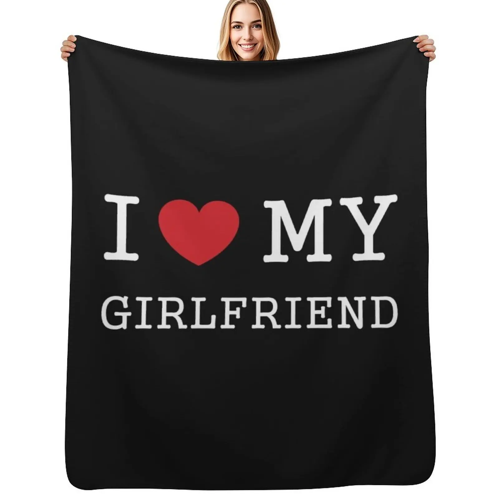 

I Love My Girlfriend Throw Blanket Breathable Lightweight Blanket for Adults Kids