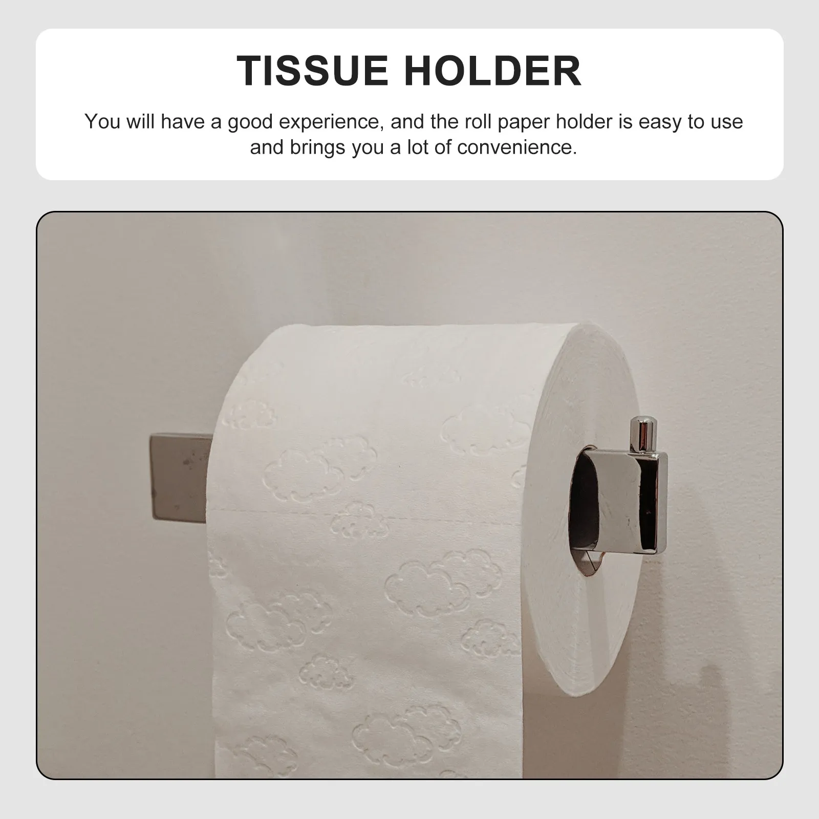 1Pcs Modern Minimalist Wall Mounted Roll Paper Holder No Punching Design High Stability Space Saving Toilet Paper Stand for Home