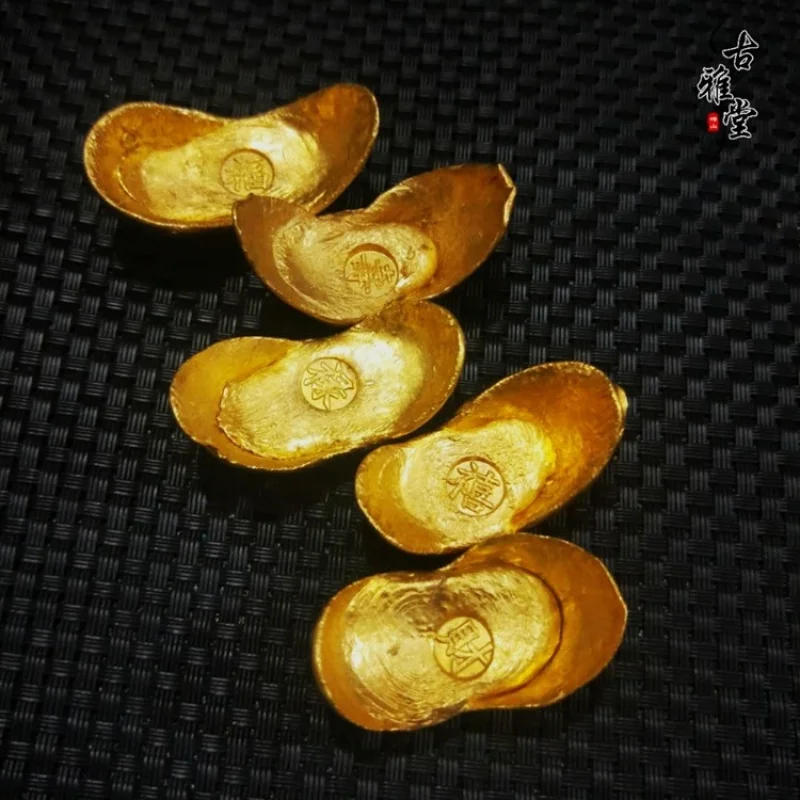 , Fortune, Prosperity, Longevity, Happiness, Wealth set, coins and gold ingots, Qing Dynasty