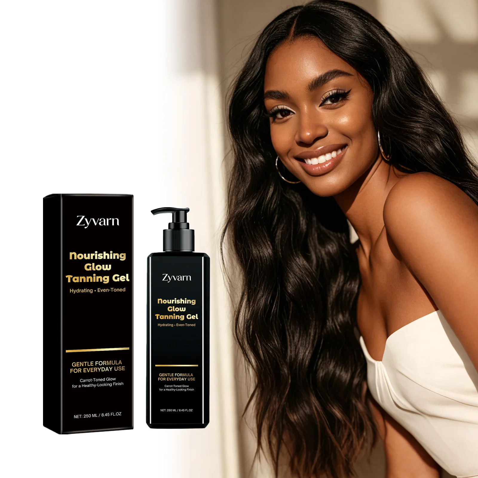 

250ml Rejuvenating Black Gel Natural Soft Wheat Bronze Body Even Skin Tone Moisturizing Refreshing Non-sticky Skincare