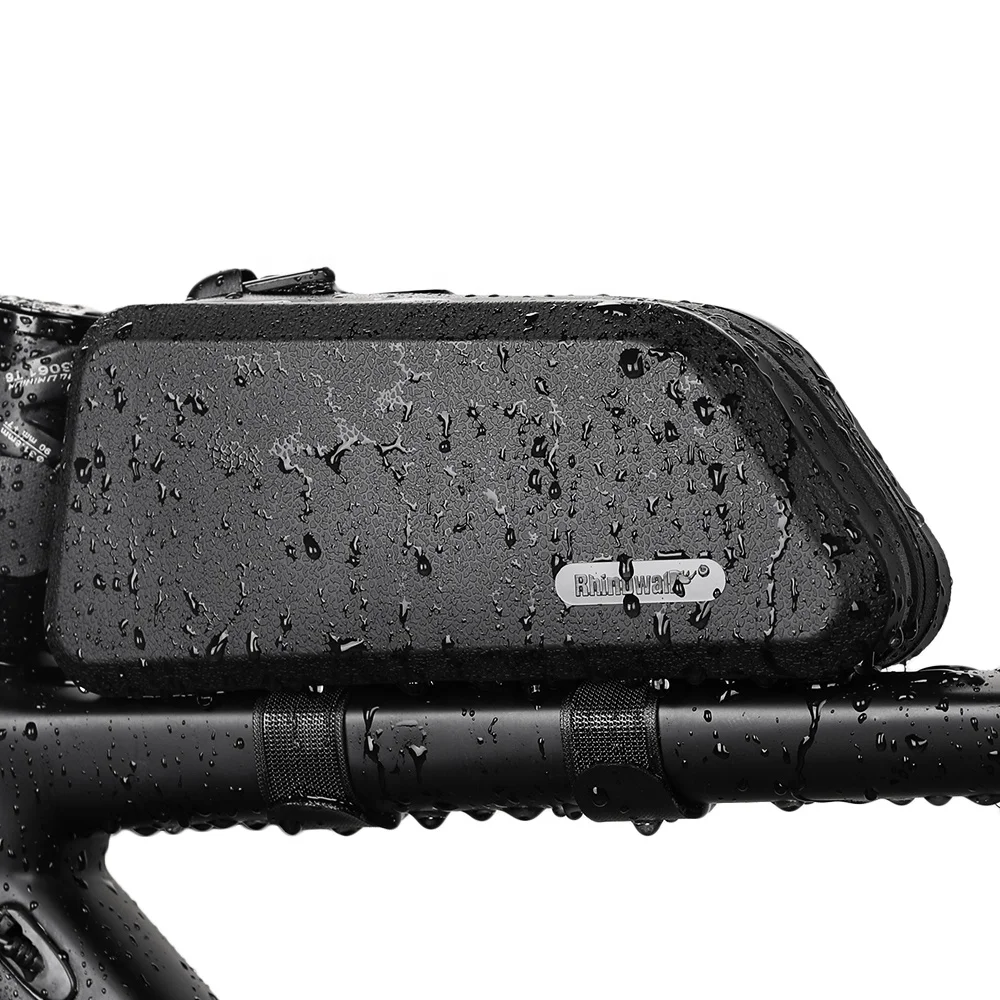 

Rhinowalk Waterproof Bike Frame Bag, Bicycle Triangle Bag Front Tube Bag TPU Cycling Pack Strap-On Phone Pouch