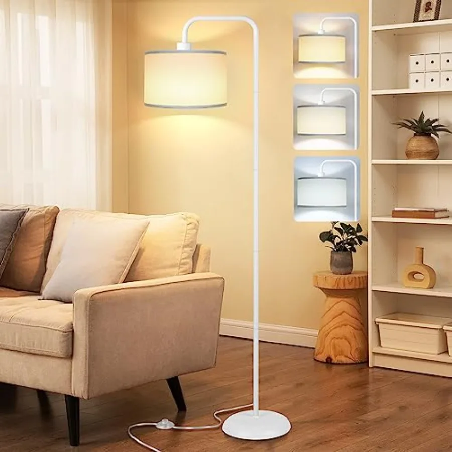 

Upgraded] LED Floor Lamp for Living Room, 3 Color Temperature Floor Lamp with Feet Switch Modern Standing Lamp Tall Pole Floor