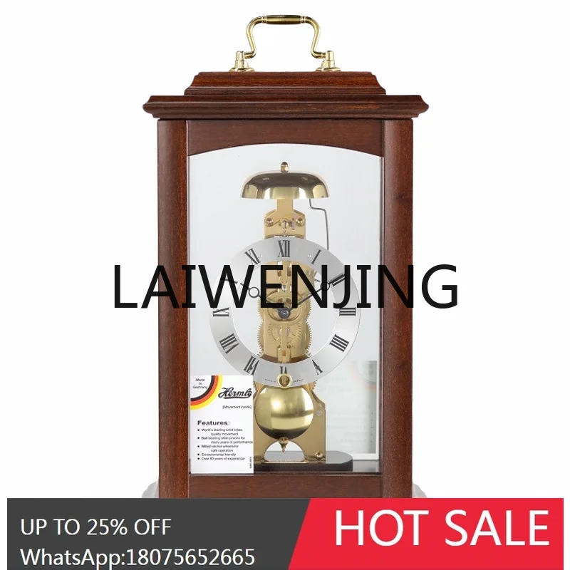 European-Style Clock Mechanical Solid Wood Living Room Retro Time-Telling Decoration Clock