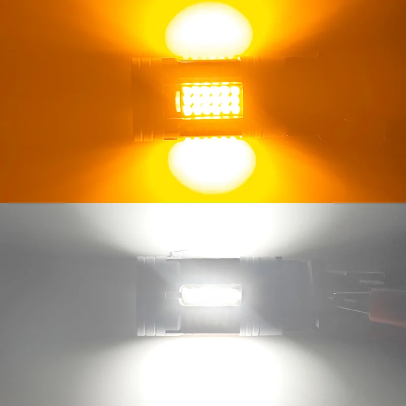 2x Dual Color 1157 BAY15D P21/5W 7443 3157 T20 T25 LED Bulb CANBUS White/Amber Switchback Lamp Car DRL Parking Turn Signal Light