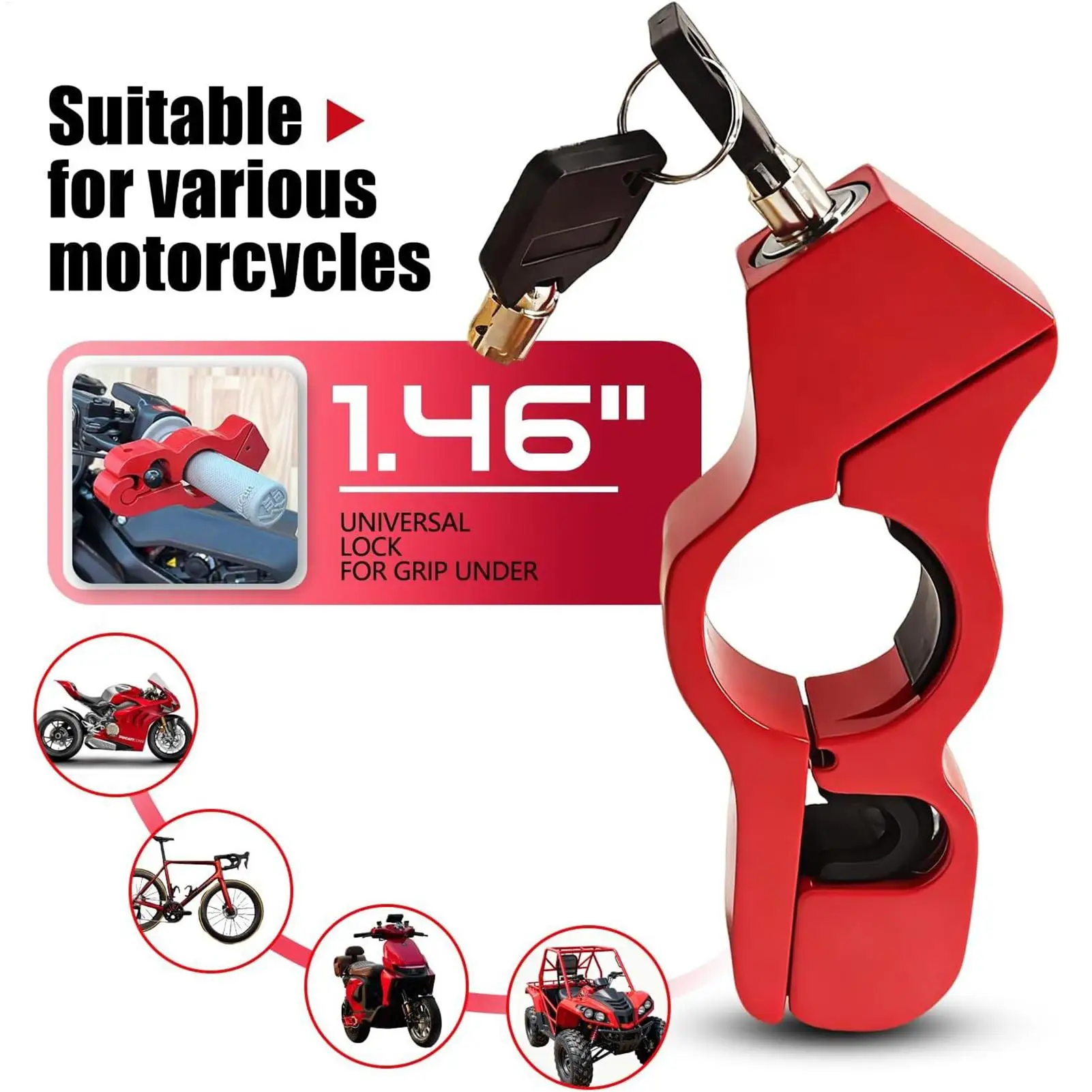 

Тормозной замок мотоцикла, легкие и безопасные аксессуары, замок для велосипеда, скутера, квадроцикла, езда на велосипеде, мотоциклы Powersports