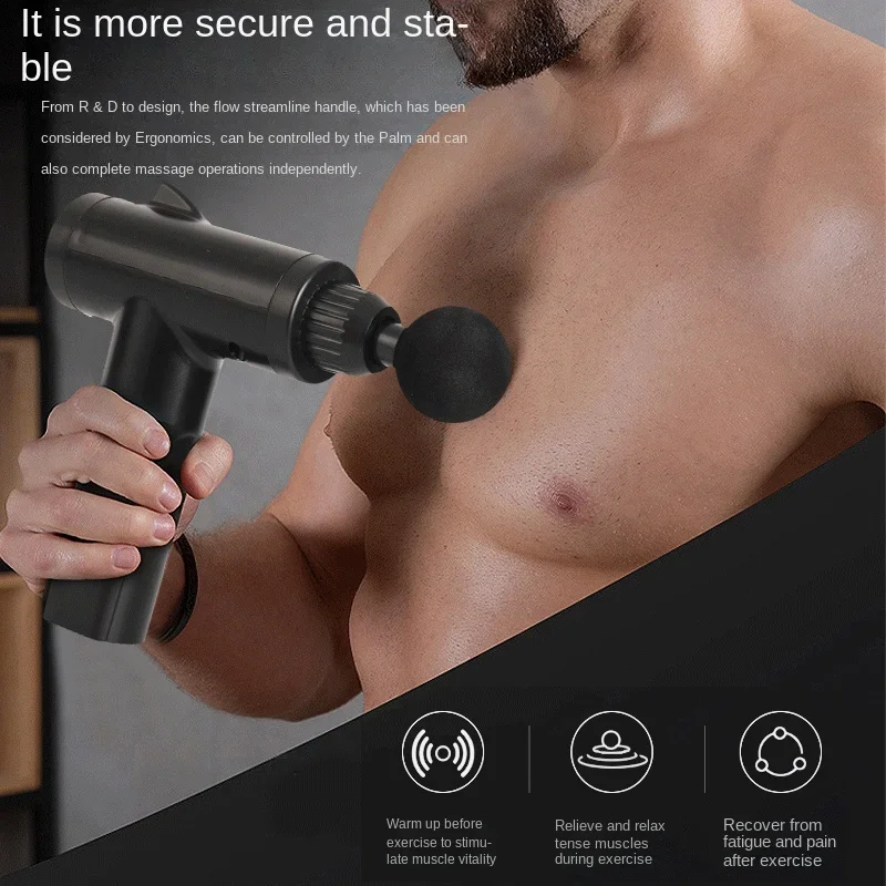 

USB Charging Muscle Massage Gun, Relaxation Shark Fin Vibration, Brushless Motor Electric Massager, Portable Muscle Massager