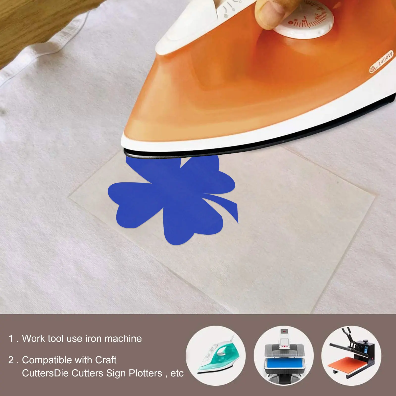 

Iron on Heat Transfer Film for DIY Shirt T-Shirt Bag Apron Skirt Cap Garment Craft PVC Engraving Letter Number Design