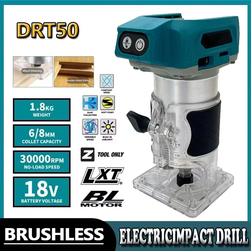 

Fit Makita DRT50 Cordless Trimmer Rechargeable Trimming Machine Brushless Slotting Tool Milling Woodwork Engraving Machine
