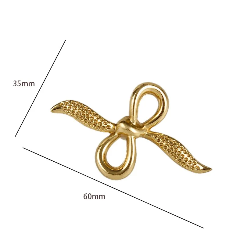 8PCS Solid Brass Bowknot Furniture Pulls Handles Drawer Knobs Cupboard Wardrobe Closet Dresser Cabinet Door Pulls Decorations