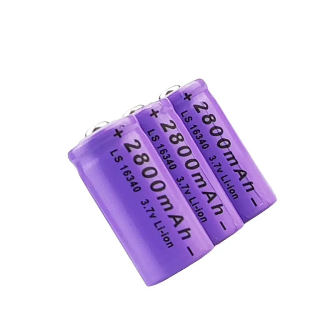 New 16340 Battery CR123A 16340 Battery 2800mAh 3.7V Li-ion Rechargeable Battery+16340 Charger