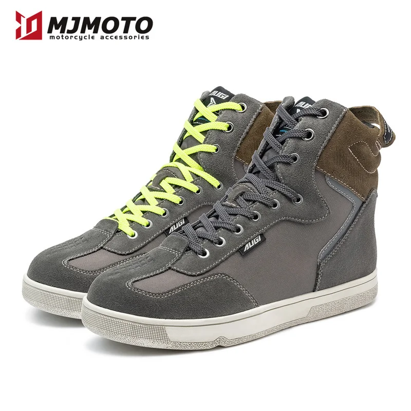 

Four Seasons Motorcycle Riding Shoes Anti-slip Anti-fall Wear-resistant Men Ankle Short Boots Casual Motorbike Touring Protectiv