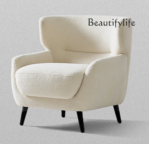 

Leisure Chair Silent Style Fabric Single-Seat Sofa Chair Lambswool Retro Balcony Reading Chair