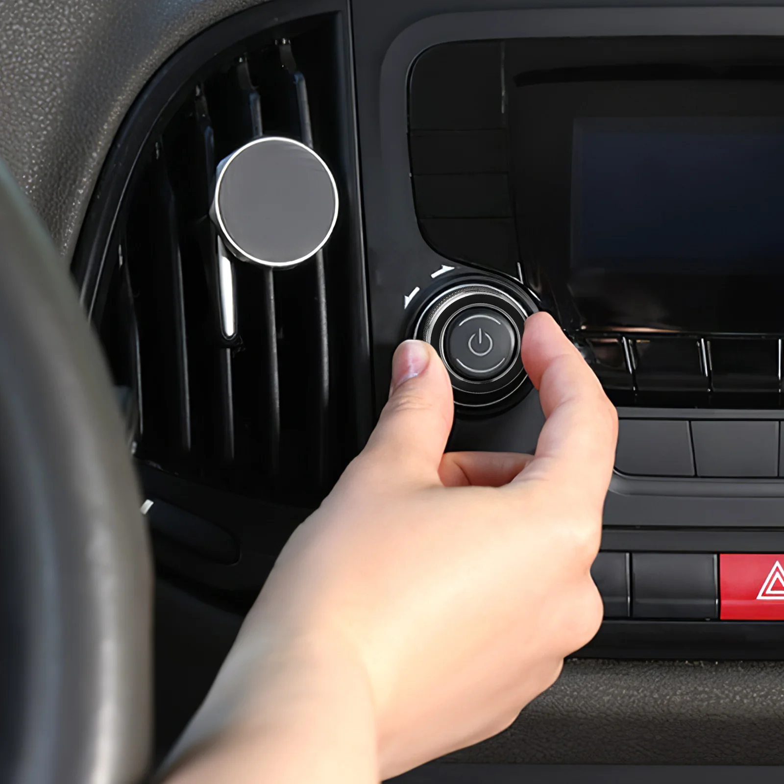 

2Pcs Air Conditioning Knob Decorative Ring Car Button Cover Heater Control Black Console Switch Trim Volume