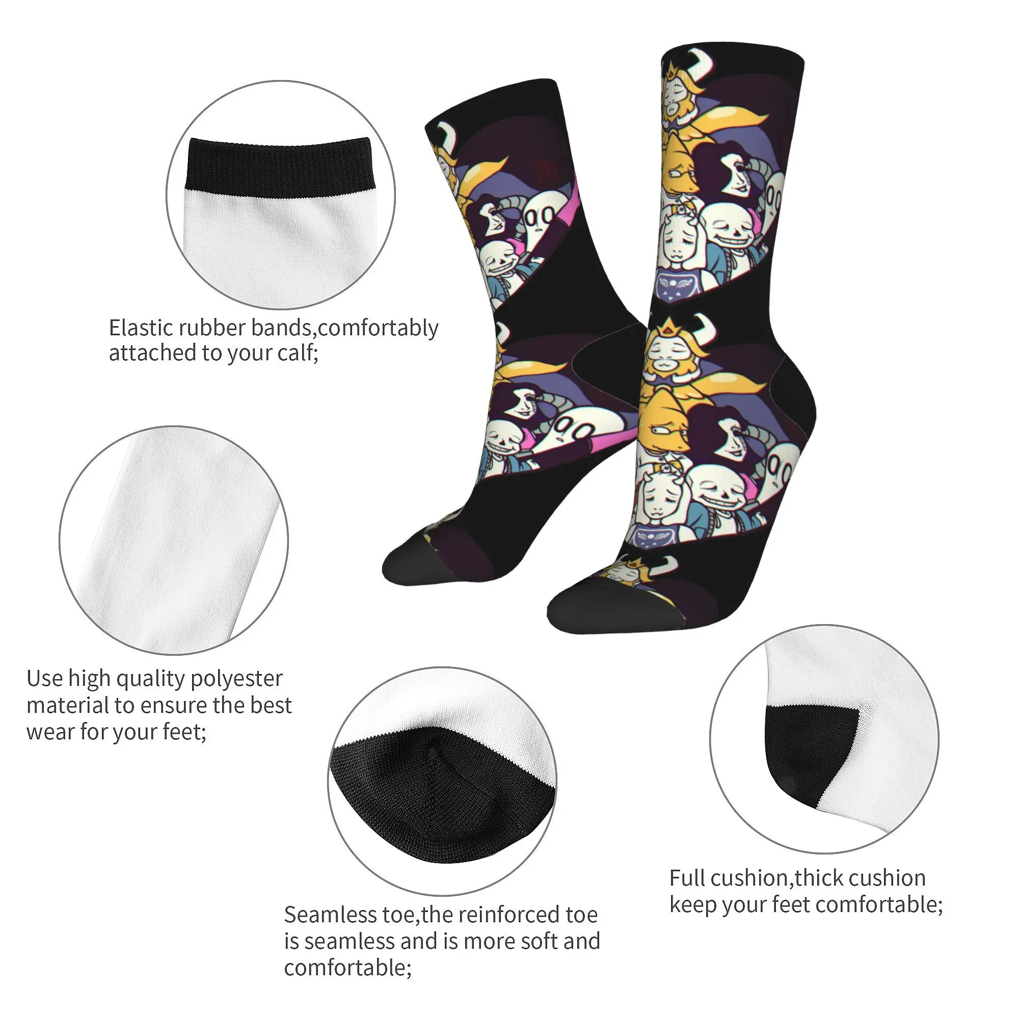 Undertale 4th Anniversary Socks Men's Women's Undertale Socks Harajuku Spring Summer Autumn Winter Middle Tube Socks Gifts