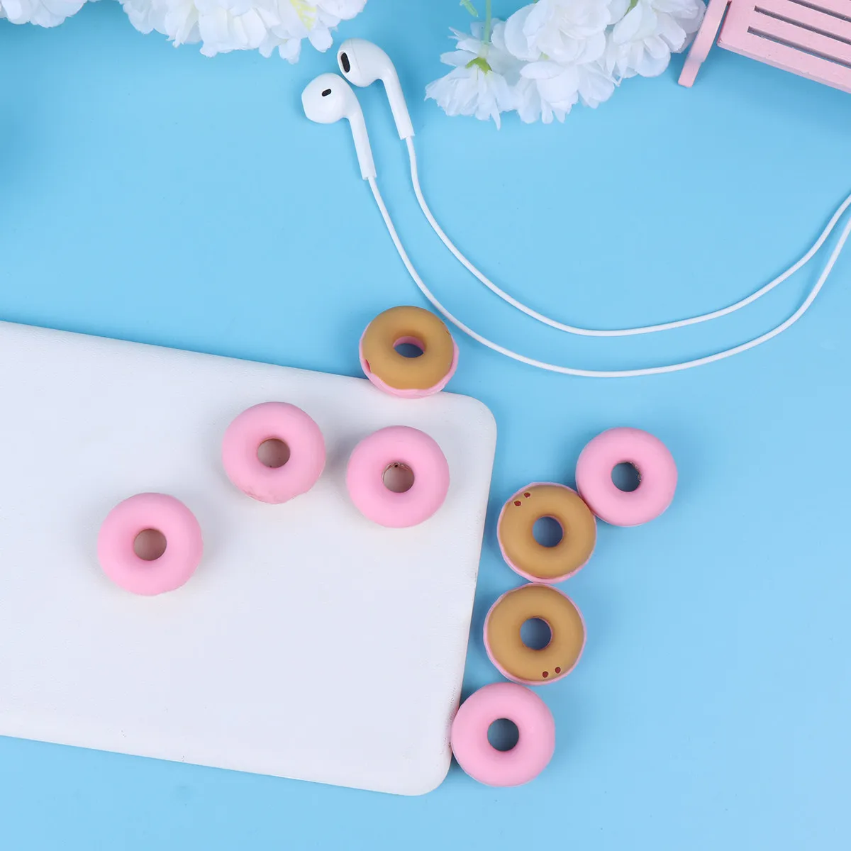 10Pcs Donut-Shaped Silicone Cord Winder for Earphone Cables Compact Cable Organizer Tidy Management Pocket-Friendly Desk