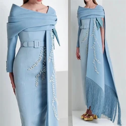 Prom Dress فساتين كوكتيل  Beads Satin Sheath Women 2023 Formal Occasion Yipeisha Evening Gown Arabic فساتين نسائيه سهره