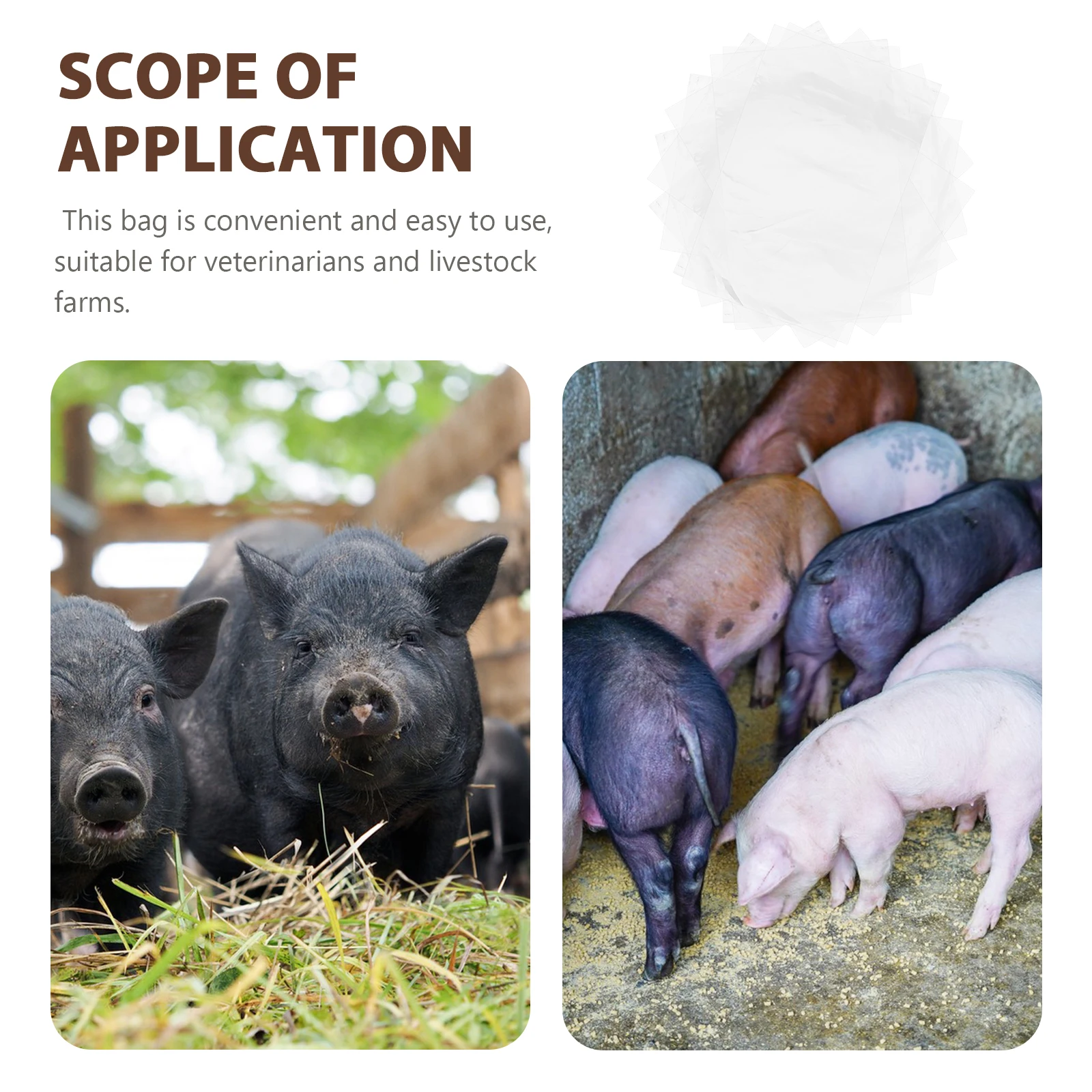 

100pcs Artificial Durable Pe Tool Collection Farm Pig Breeding Supplies Pig Breeding Bag Farm