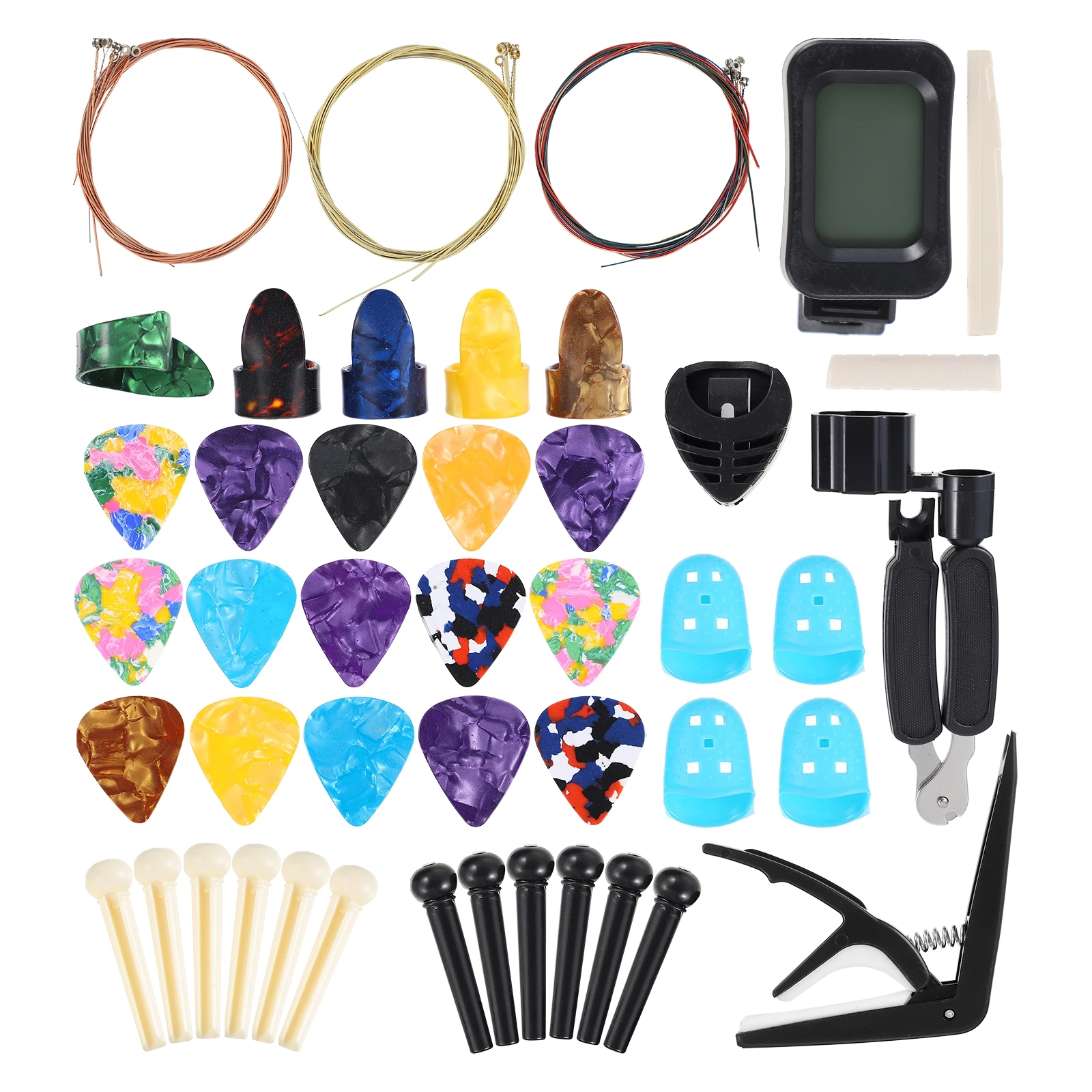 

Strings Changing Kit Alloy Plastic Repair Tools Picks Ukulele Accessories Set Guitar Parts Ergonomic Design for Guitar