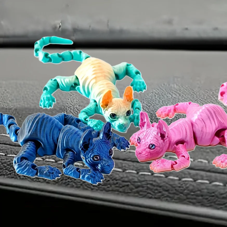 1개 3D 프린팅된 스핑크스 고양이 피규어, 랜덤 눈알 - Home Decor Cat 리뷰 및 가격