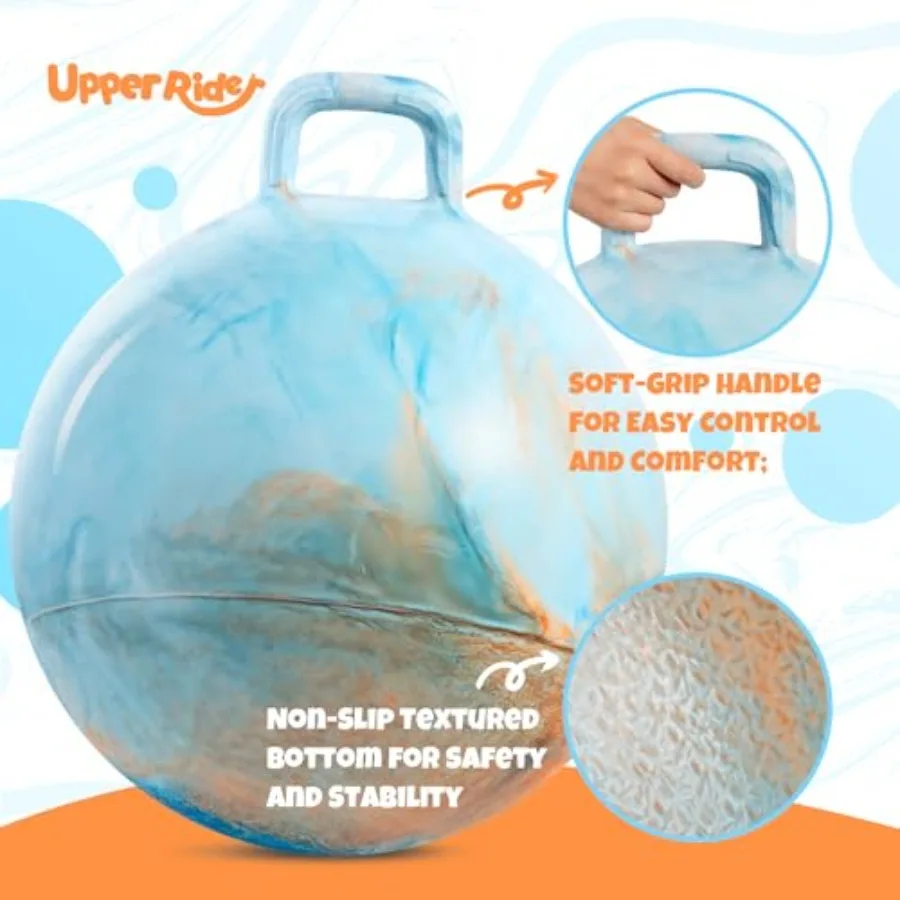 Opblaasbare Hippity Hop Springballen voor 3-8 jaar 18 inch Bouncy Hopper Ball met handvat Sit On Hopping Toy Blauw Roze 2 stuks wi