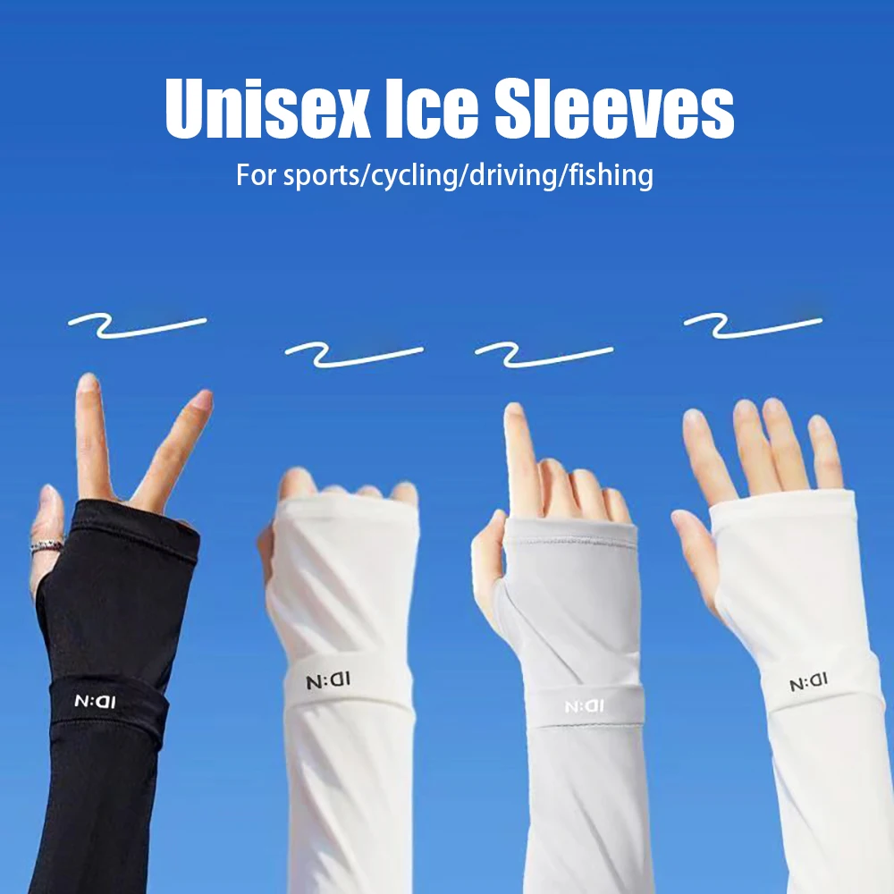 

Women Summer Ice Silk Arm Sleeves Fashion Breathable Sunscreen Arm Gloves for Driving Riding