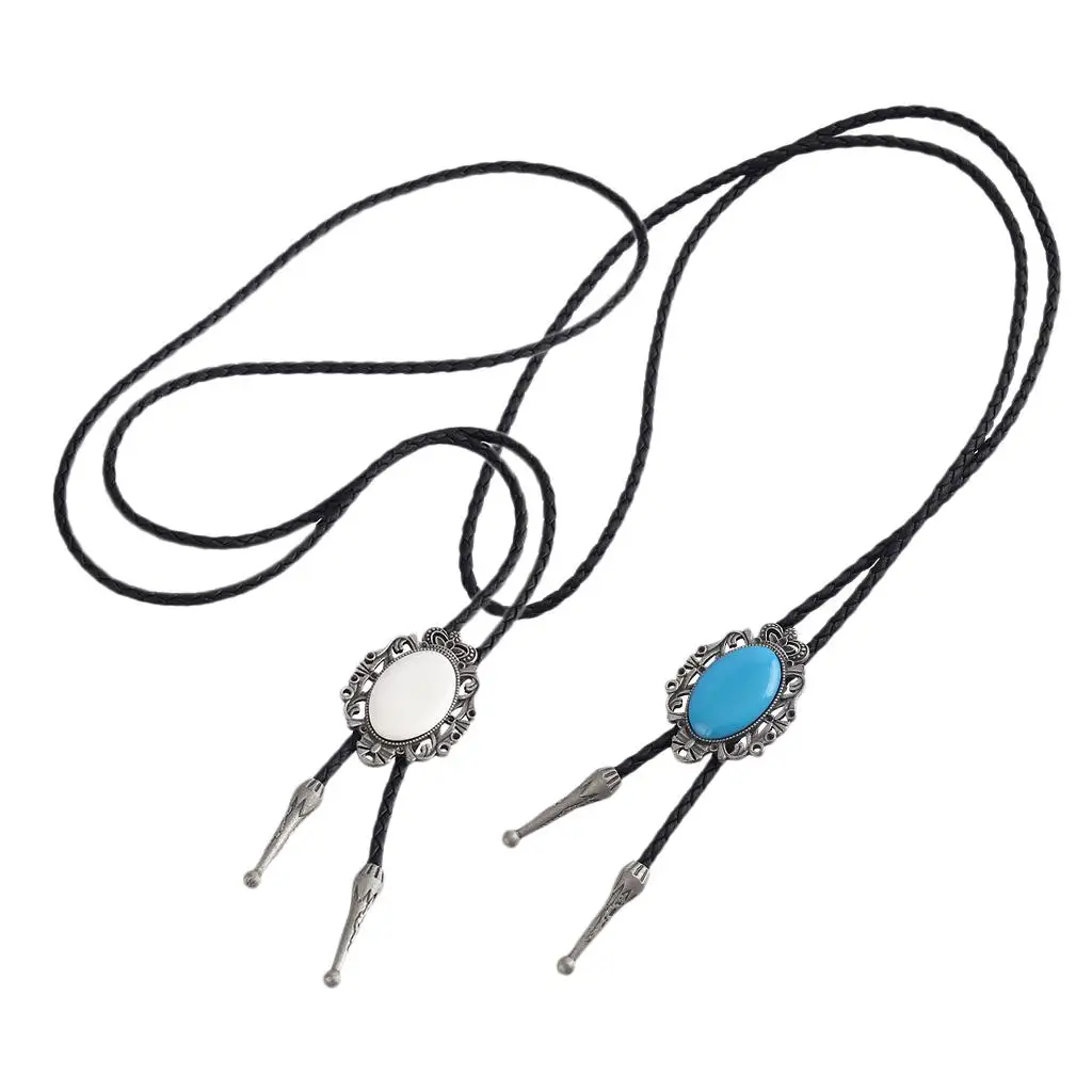 Leather String Adjustable Mens Bolo Tie Alloy Pendant Vintage Style Necktie Tie Accessories for Everyday Style