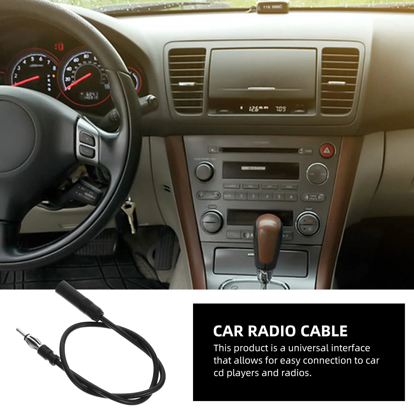 

Car Am Fm Interface Cable Universal Radio Connect Cable for Car Audio System Extension with Clear and Easy