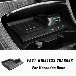 15w wireless charger pad For Mercedes Benz AMG W205 C43 C63 GLC43 GLC63 X253 C/GLC fast charge phone holder charging Interior