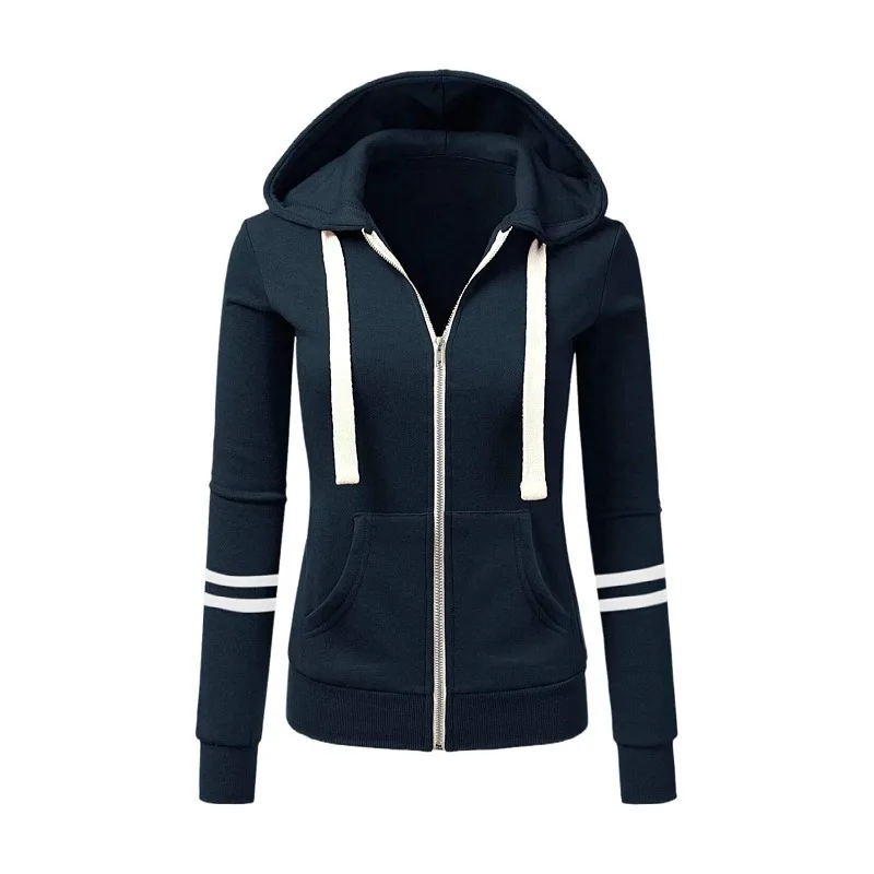 Spring Autumn Women's Cotton Zipper Hooded Cardigan Jacket Y2K Harajuku Style Hoodies Sweatshirts