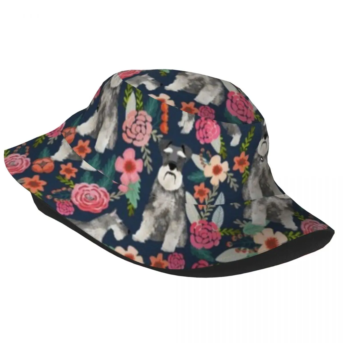 Fisherman Hat Unisex Bob Cap Basset Hound Dog Floral Hip Hop Gorros Panama