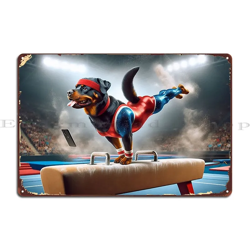 

Ротвейлер знаменитости гимнаст металлический знак Настенный декор Паб Печать клуба Настенная роспись жестяной знак плакат