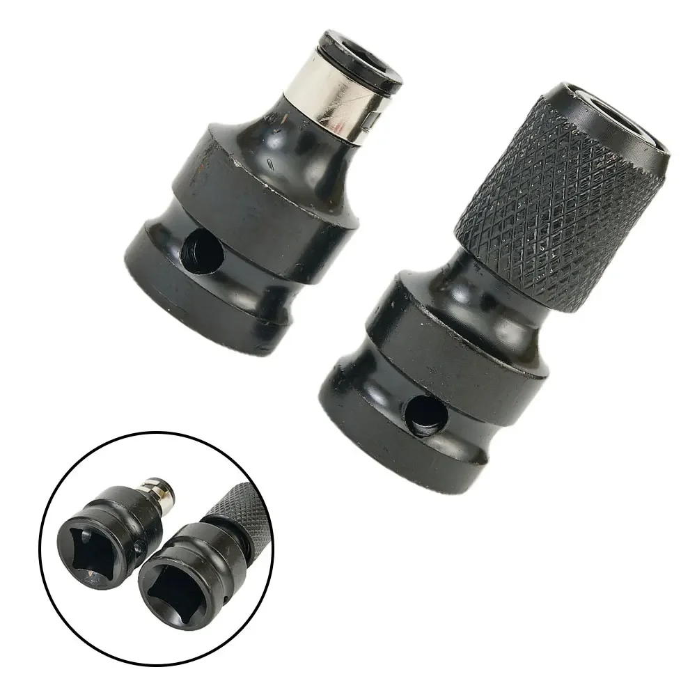 Parts Drill Bit Chuck Adapters Tool 1/2 Square Drive To 1/4 Hex Shank 2Pcs 50x23x18mm Converter Kit Quick Release