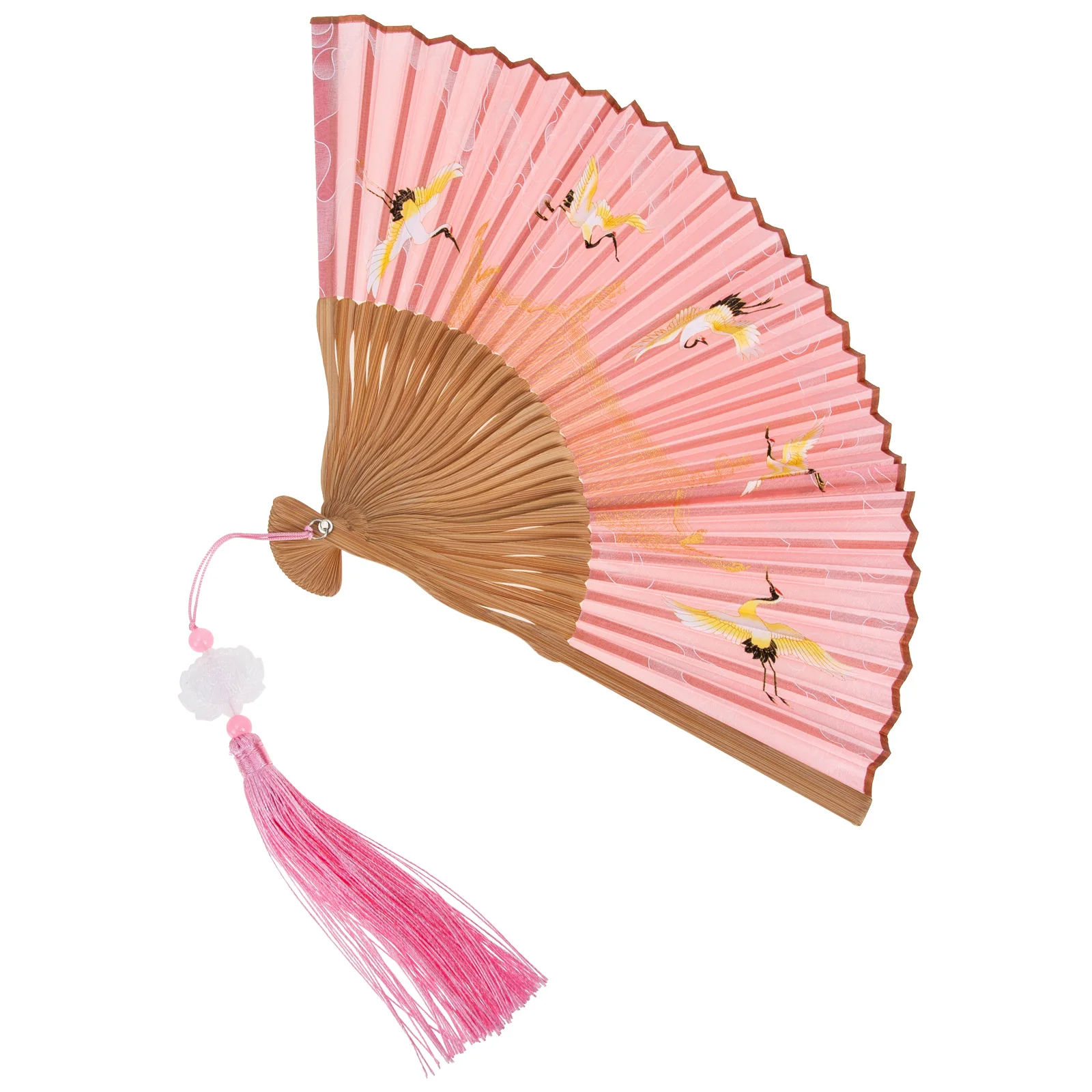 

Silk Decor Retro Silk Bamboo Folding Home Folding Fan Craft Gift Foldable Bamboo Dan Foldable