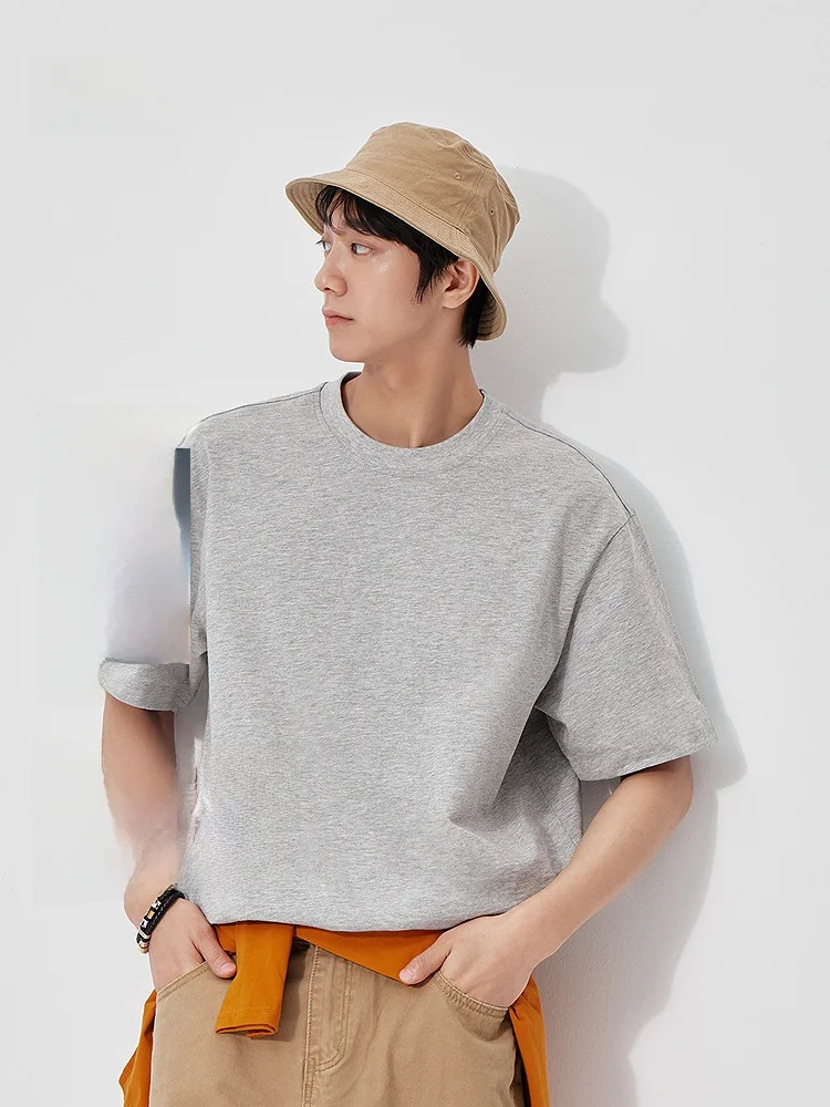 

Мужская футболка Semir из чистого хлопка с круглым вырезом, летняя, повседневная, с трикотажными вставками, молодежная, свободного кроя, базовая.