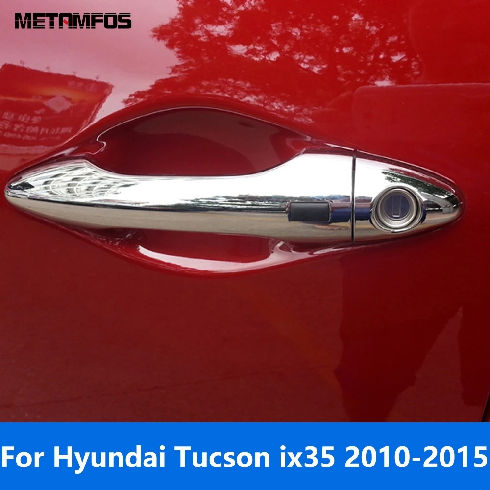 For Hyundai Tucson ix35 2010 2011 2012 2013 2014 2015 Chrome Side Door Handle Cover Trim Protection Cap Exterior Car Accessories