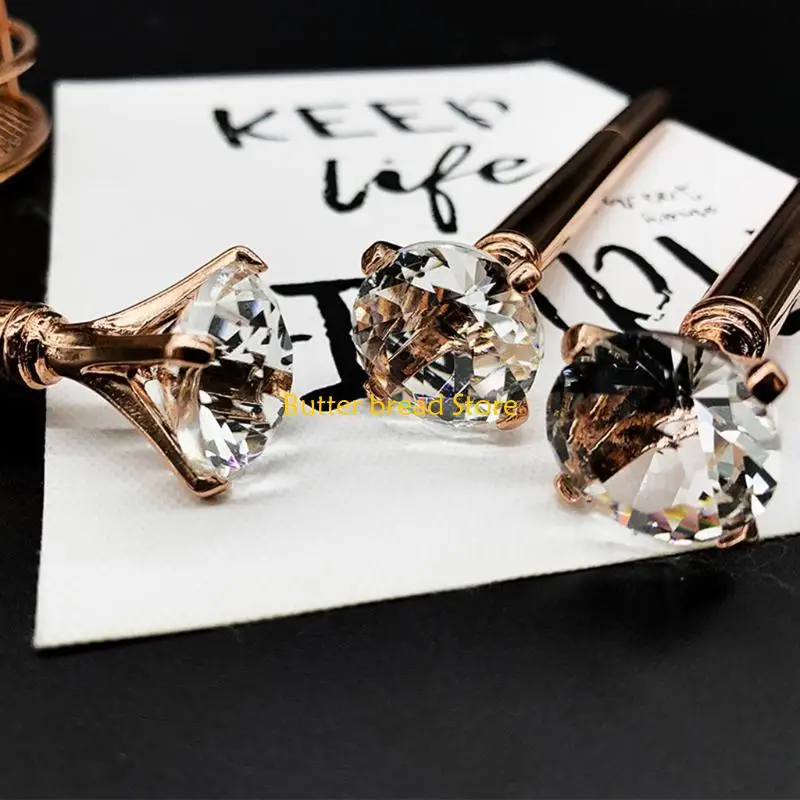

W89C Exquisite Diamond Metal Ballpoint Pen Refillable for Office Women Men Student