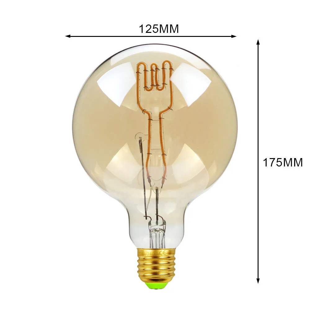 Edison ampul mektup ışık G125 220V kısılabilir lambalar sıcak sarı 2200K masa lambası ampul LED Filament ışık Styling aşk ev not