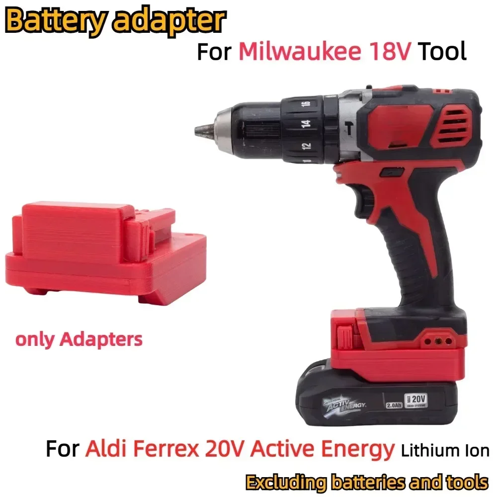 Battery Adapter Converter for Aldi Ferrex 20V Active Energy Lithium Battery TO Milwaukee 18V Cordless Drill Tools (Only Adapter)