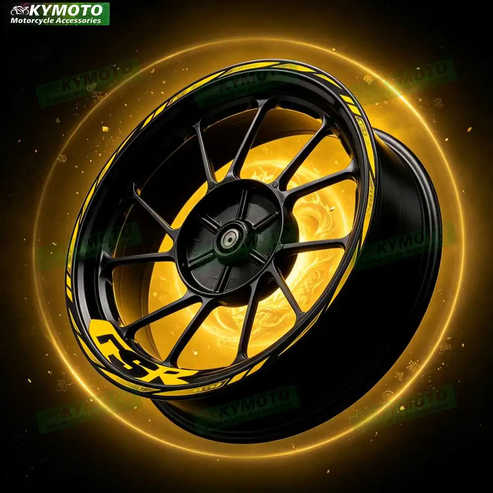 For GSR Motorcycle 17 Inch Front And Rear Racing Wheel Stickers Car Reflective Motorbike Hub Tape Decal Sticker