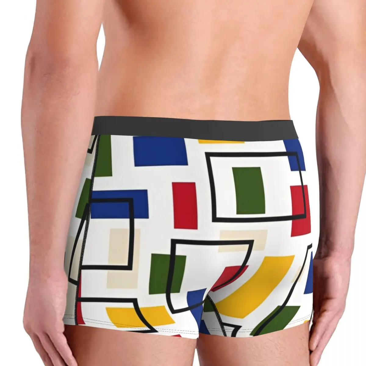 بيت موندريان نمط الملابس الداخلية طباعة Boxershorts رجل ساخن السروال مثير الملاكم موجز هدية عيد ميلاد #4