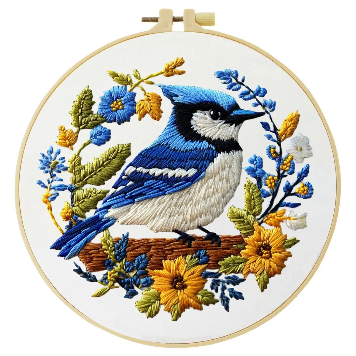 1 Stück 20X20CM/15X15CM 7,87/6,3 Zoll Bluejay Stickerei Starter-Kit DIY-Kit DIY-Stickerei-Set Handarbeiten Malerei – Detail 4