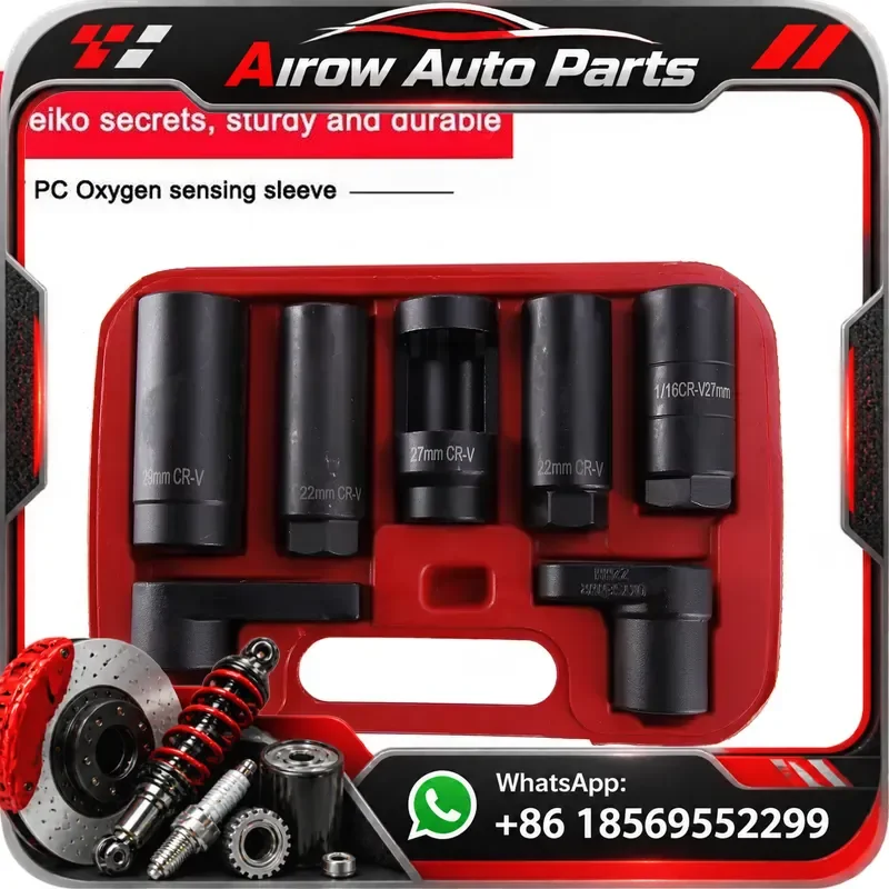 7Pc Oxygen Sensor Socket Set Removal Tool Kit For Car Auto Repair Deep Well Design Easy Access