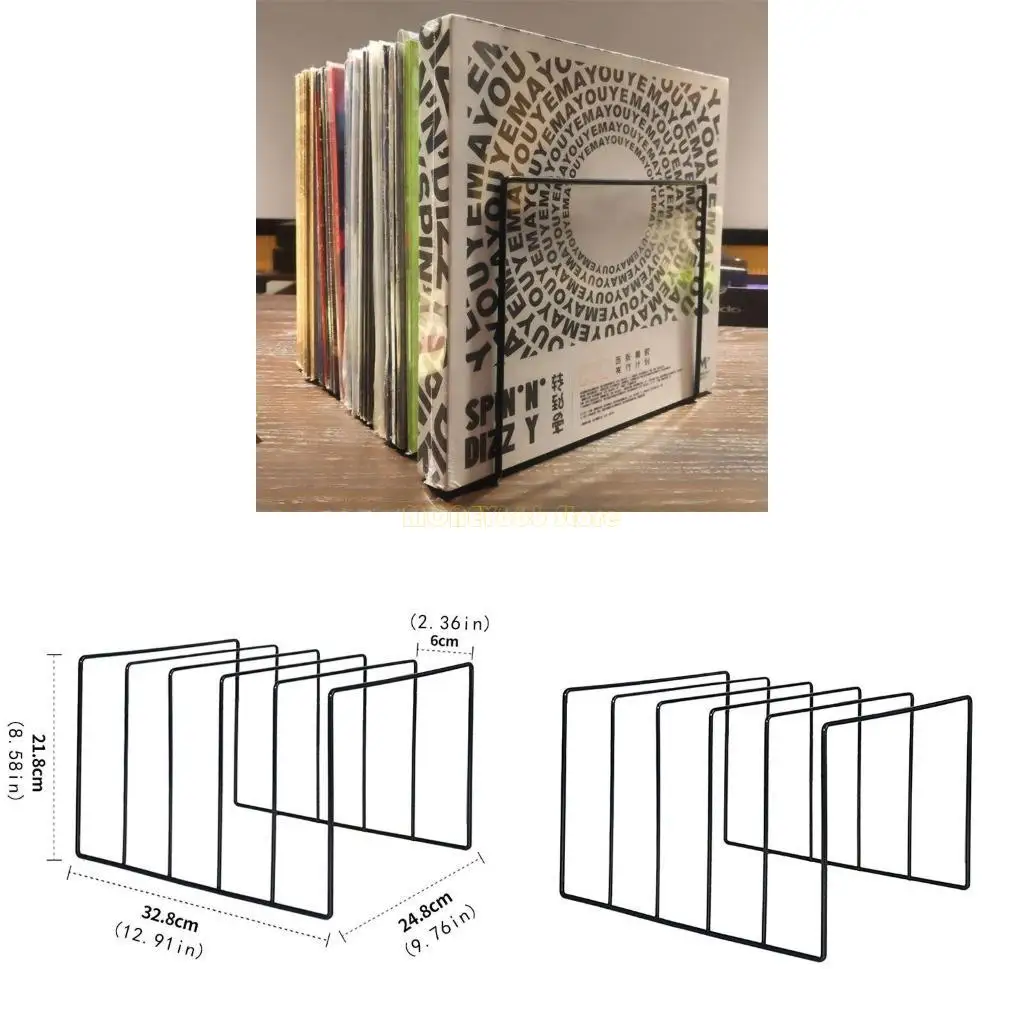 F62C Vinyl Record Holder Display Shelf Display Album Record Display Stand Iron Record Storage Record Shelf