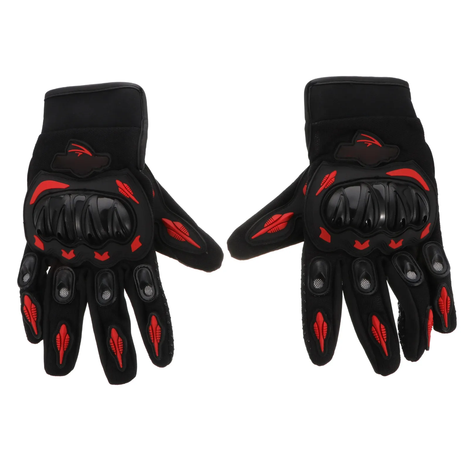 

1Pair Cycling Gloves Breathable Anti-Skid Red Protective Shell Full Fingers Outdoor Riding Gloves for Motorcycle Sports