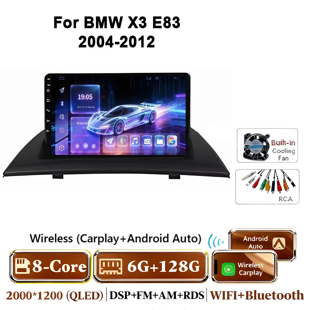 Android 17 autoradio voor BMW X3 E83 2004-2012 multimediaspeler GPS draadloze Carplay navigatiescherm monitor head unit stereo