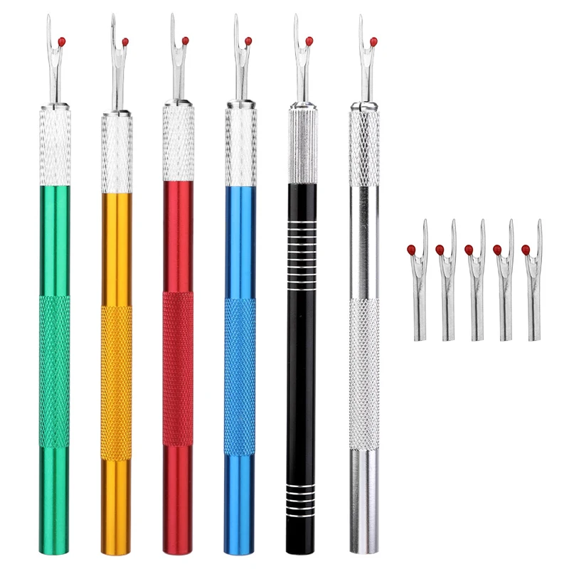 Fenrry 1Pcs Seam Ripper with 5Pcs Replacement Head Sewing Stitch Thread Unpicker Embroidery Thread Remover Tool DIY Sewing Tools