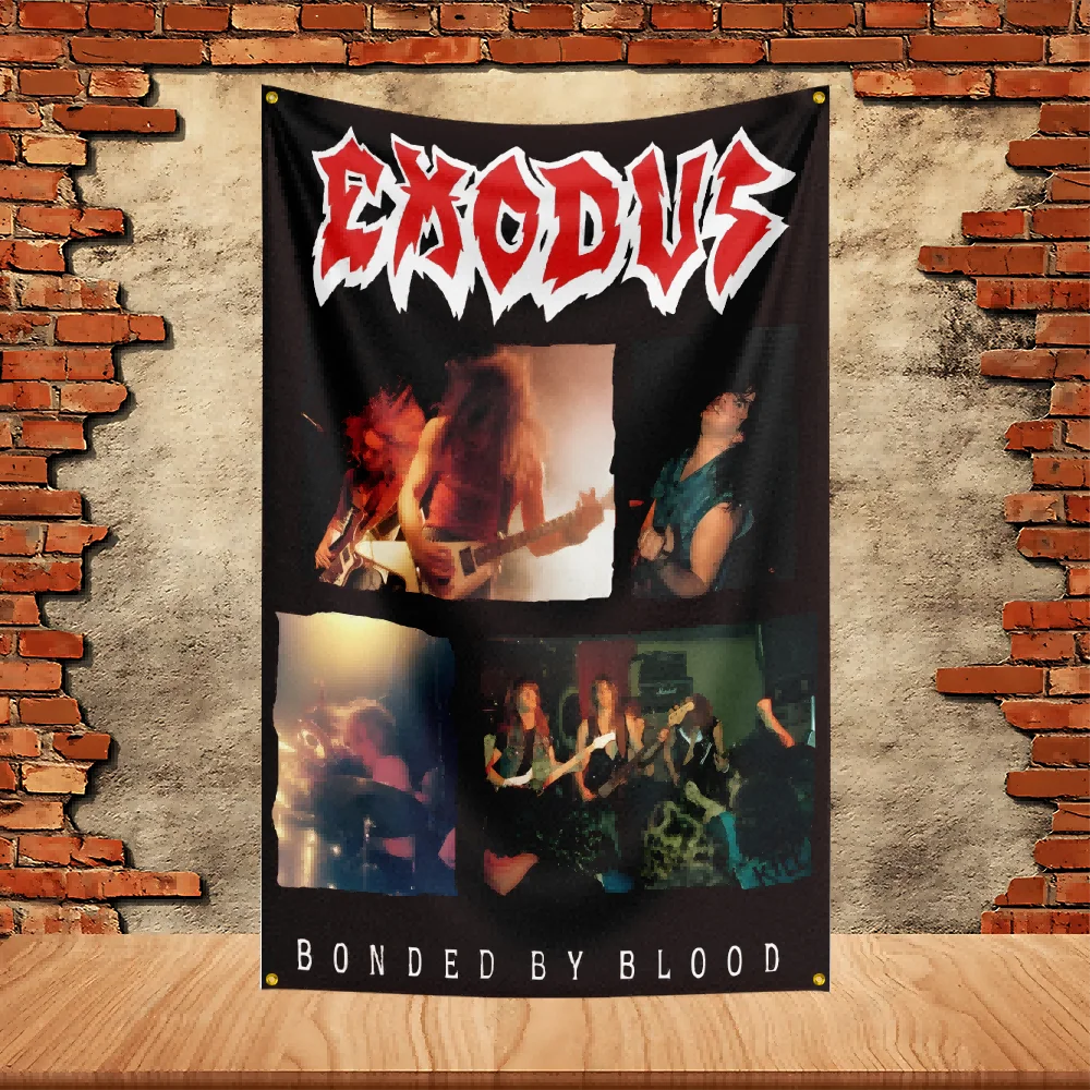 Exodus Band Party Flag Polyester Printed Flag Banner Tapestry for Garden Garage Decoration Concert Flag