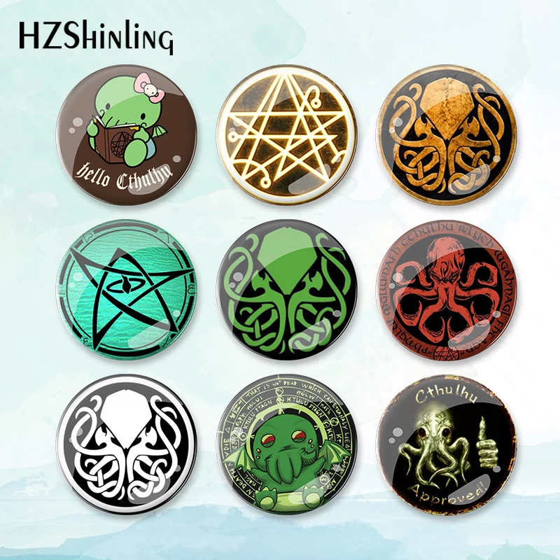 2023 New Cthulhu Symbol Badge Brooch Cute Pin Backpack Decoration Pins Round Jewelry Women Gift